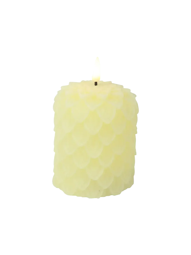 LED-Kerze Tannenzapfen "Lyon" Creme