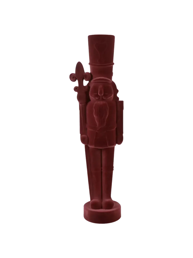 Samt-Nussknacker mit Stiel "King" Bordeaux
