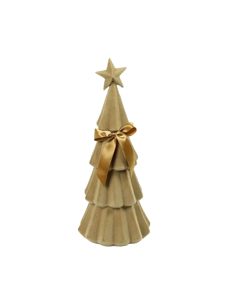 Samt-Weihnachtsbaum "Connor" Hellbraun