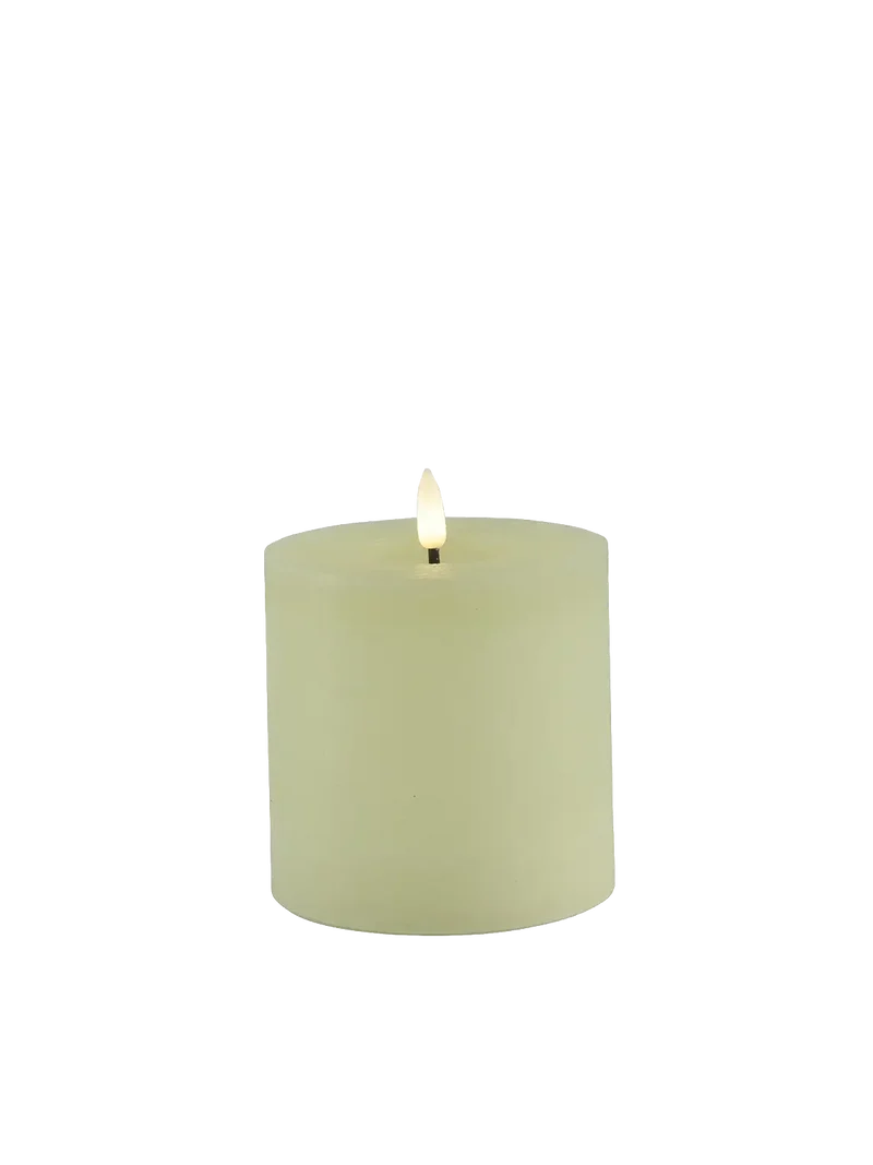 LED-Stumpenkerze rustikal Ø 10 cm "Lyon" Creme