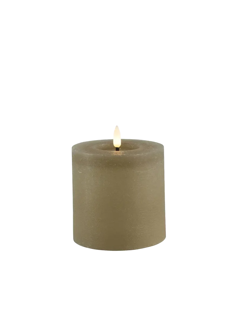 LED-Stumpenkerze rustikal Ø 10 cm "Lyon" Beige