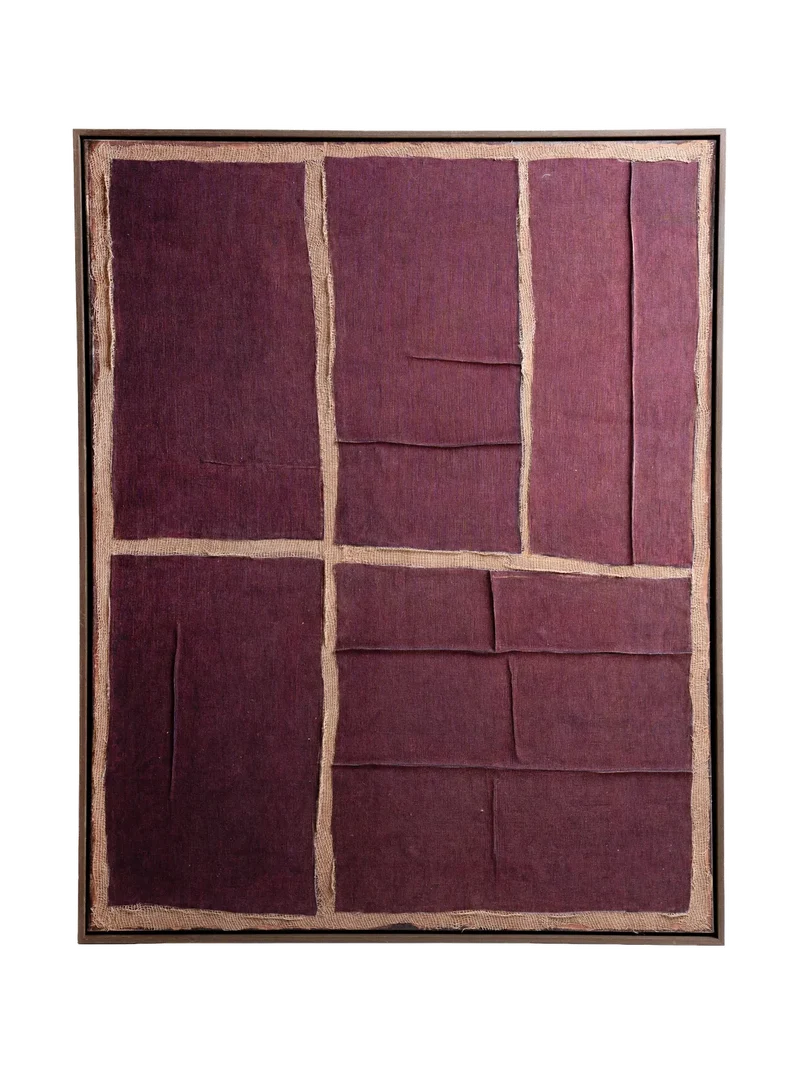 Hessian Wandobjekt I – Aubergine, 80 × 100 cm