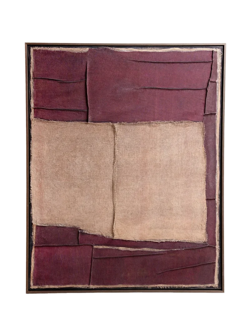 Hessian Wandobjekt II – Aubergine, 80 × 100 cm