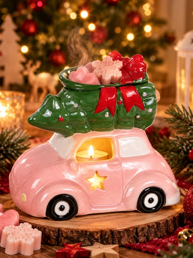 Pinkes Auto mit Tannenbaum Duftlampe
