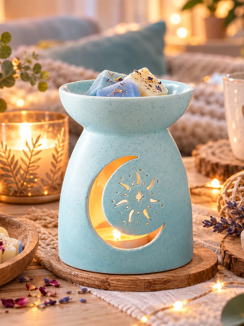 Pastell-Blau Mond-Design Duftlampe