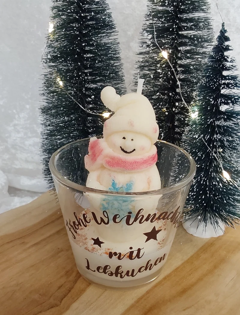 Schneemann Duftkerze