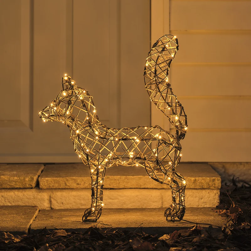 Sherwood Rattan LED-Fuchs mit 100 LEDs & Timer