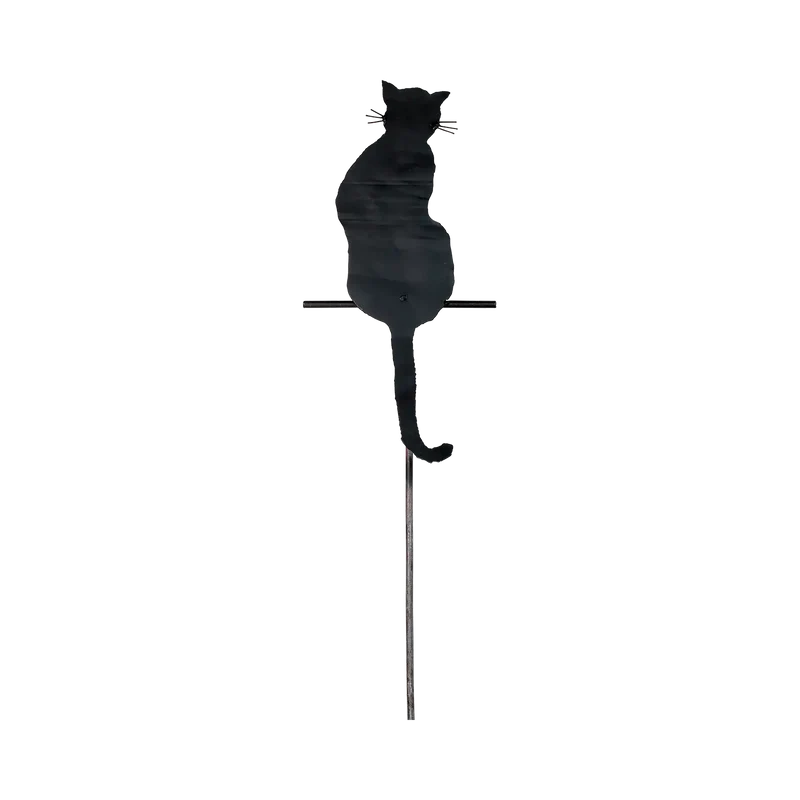 Gartenstecker Silhouette 'Sitzende Katze'