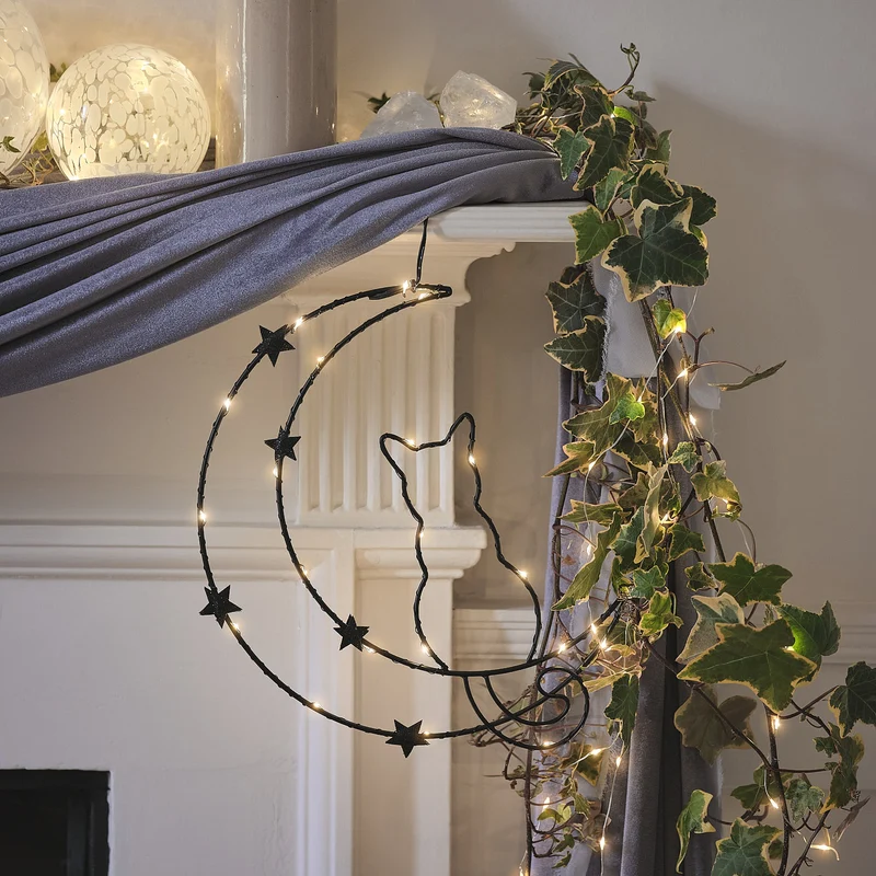 Osby LED-Halloween-Deko Katze & Mond mit Timer
