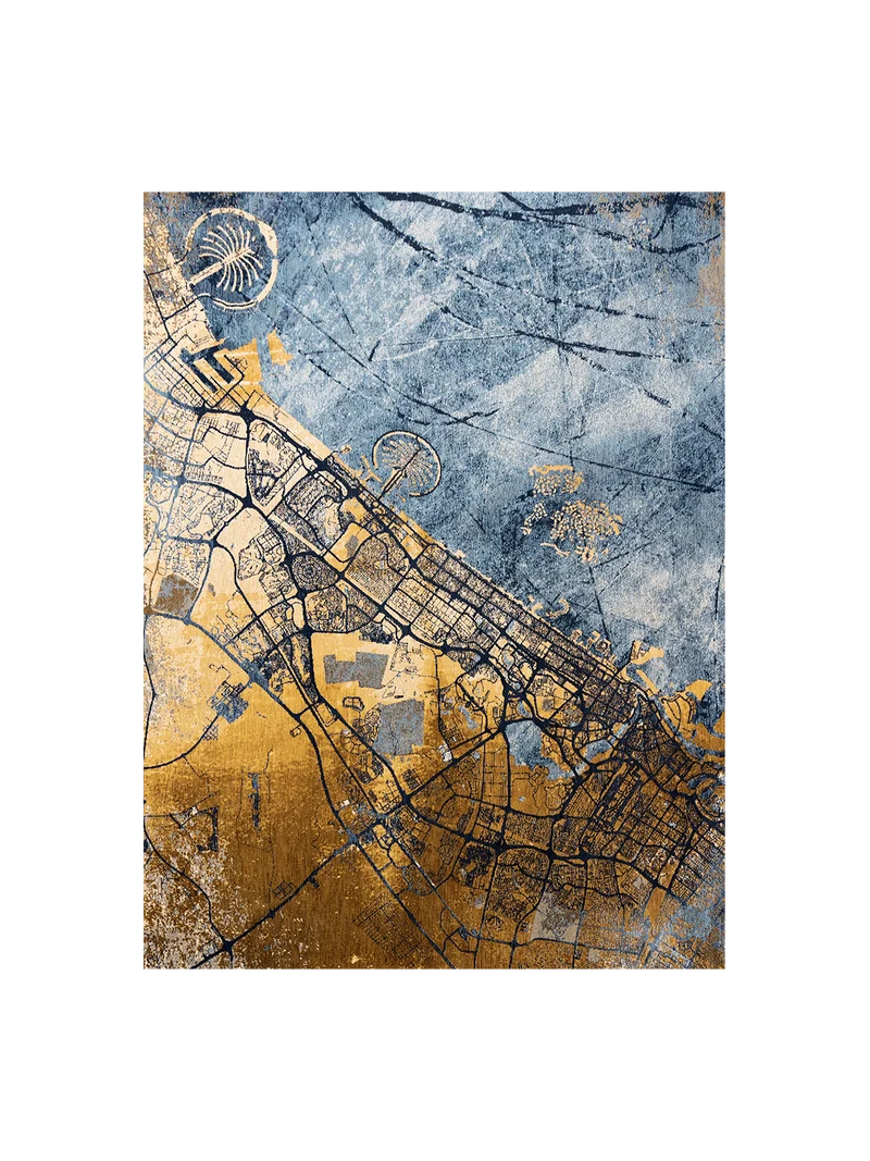 Cities Dubai Gold Sea Teppich