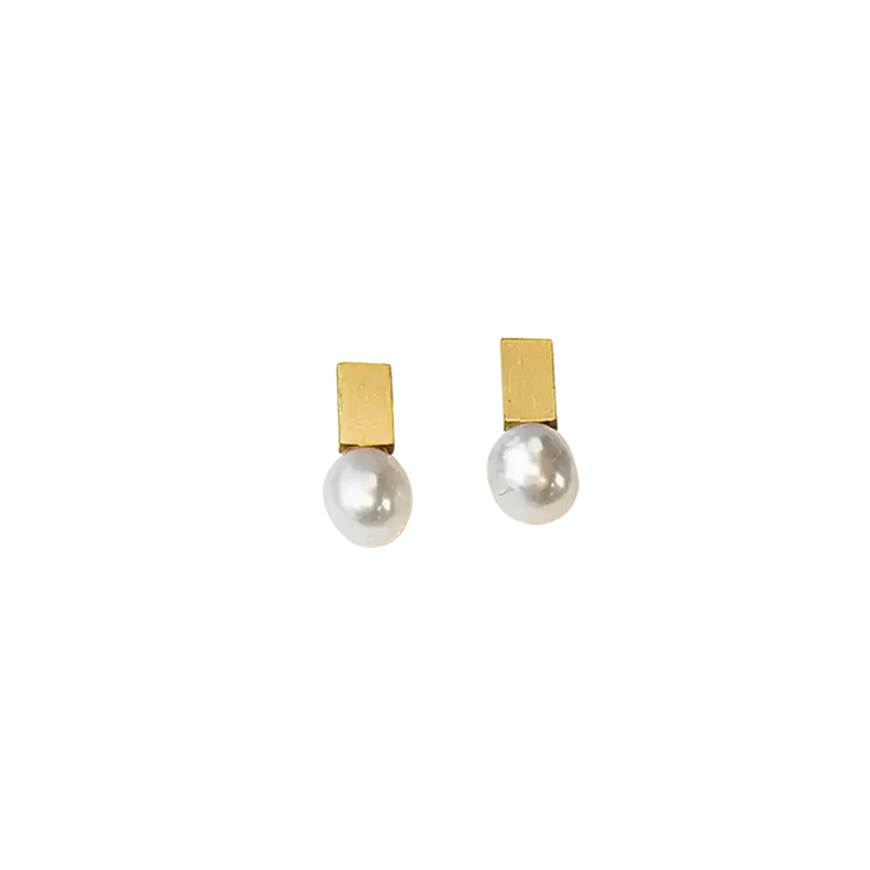 Ohrstecker Mother of Pearl vergoldet