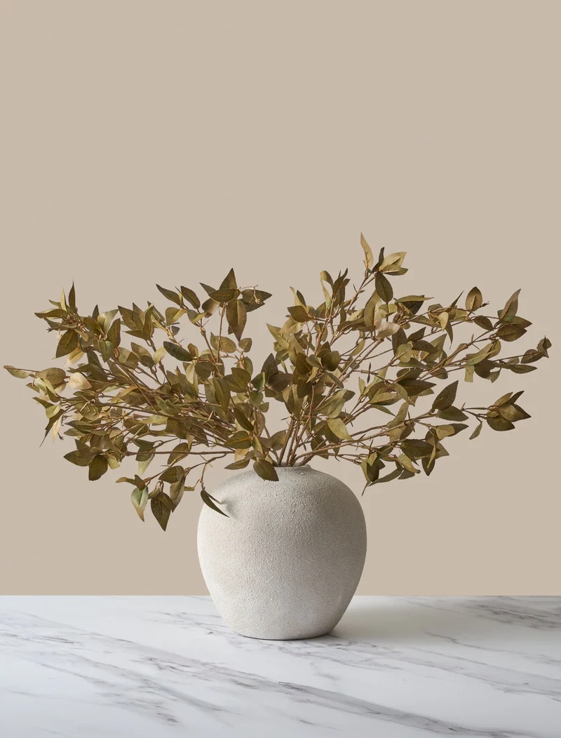 Faux Leaf Spray - Green (9 Stems)
