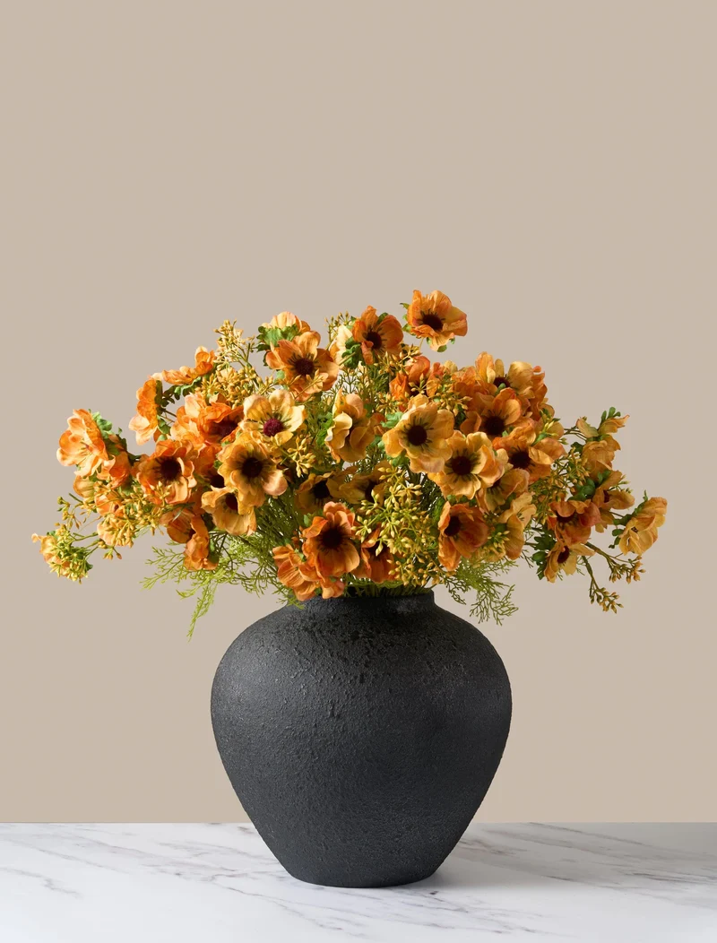 Faux Poppy Arrangement - Sunrise (12 stems / 60 Poppy heads)