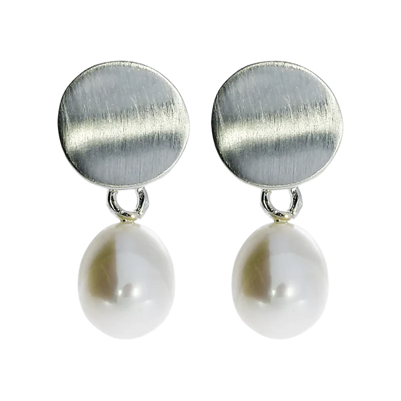 Ohrhänger Silber mit Süßwasserperlen-Tropfen