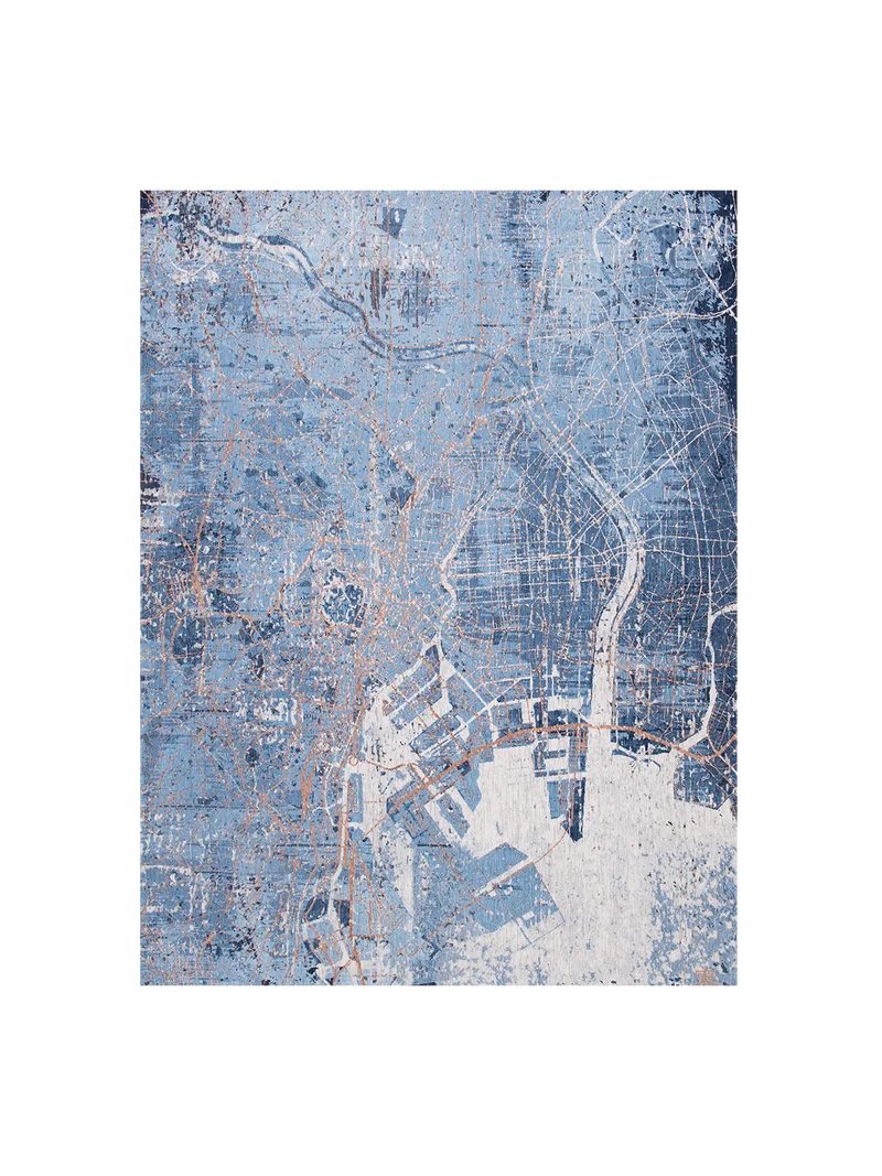 Cities Tokio Conductive Blue Teppich
