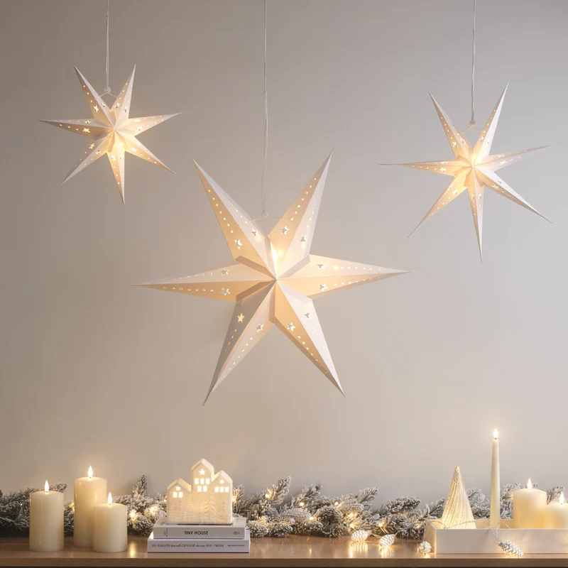LED Sterne Trio aus Papier