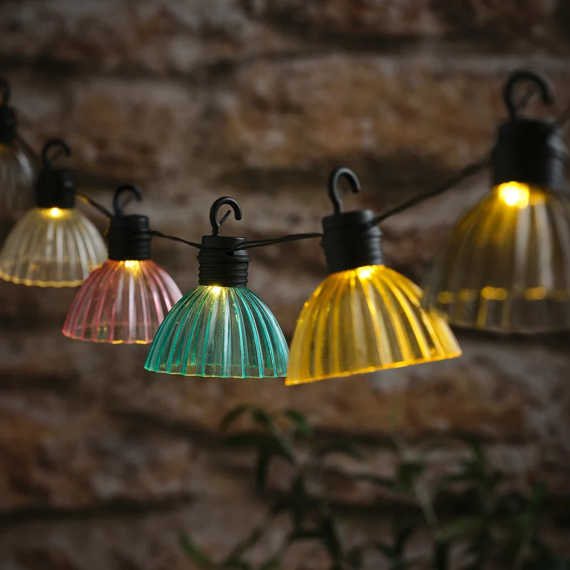 Solar Lichterkette Pastellfarben „Lustre“ – 10 warmweiße LEDs, 8 Effekte