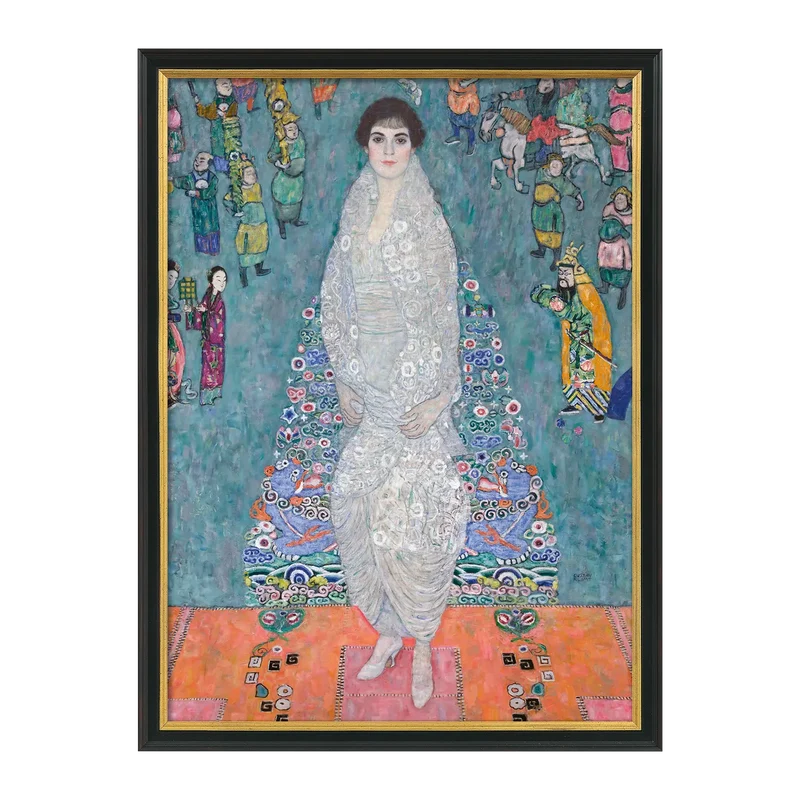 Bildnis Elisabeth Lederer schwarz-gold gerahmt
