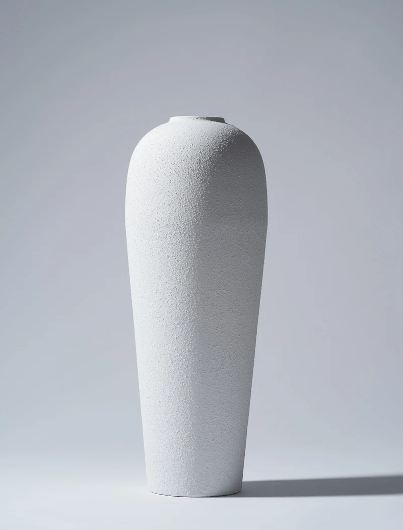 Tall Lola Vase - Textured White