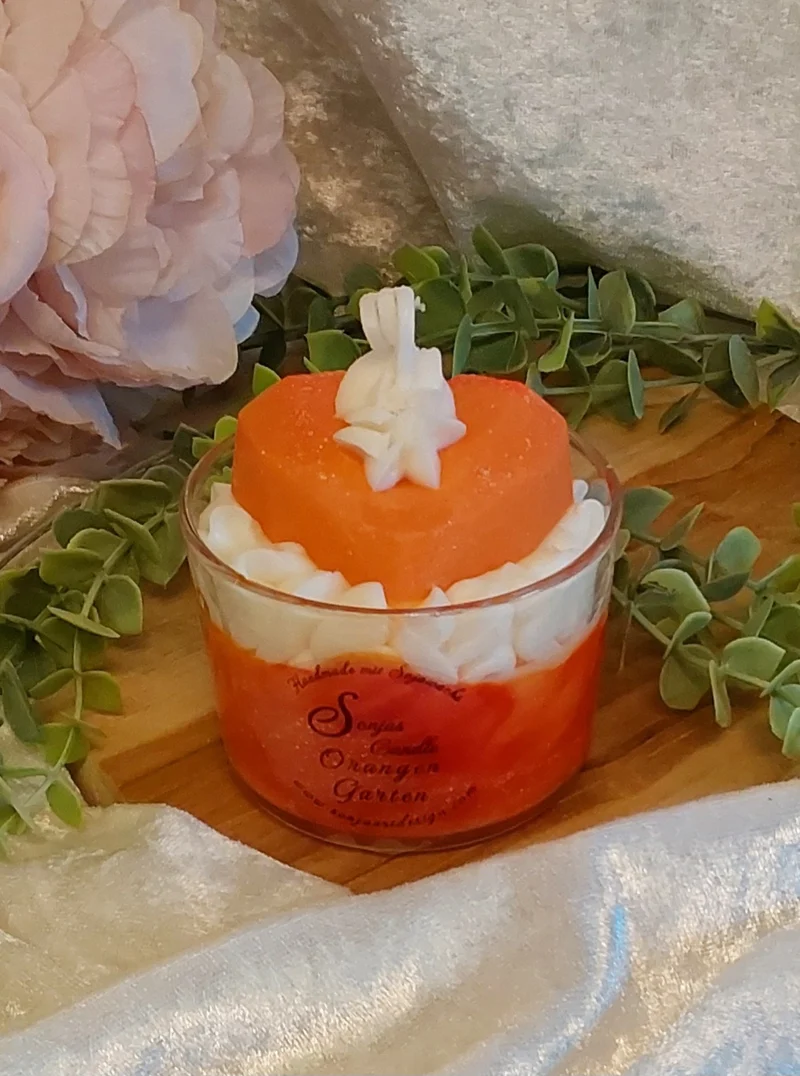 Orangen Traum mit Herz Duftkerze