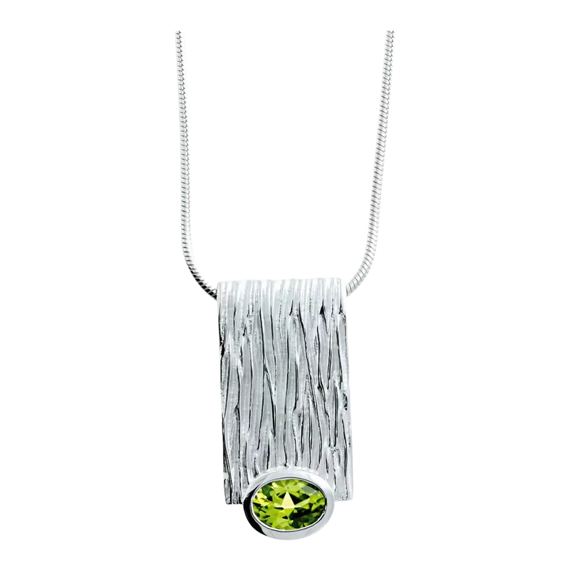 Anhänger Crease Silber Peridot Schlangenkette