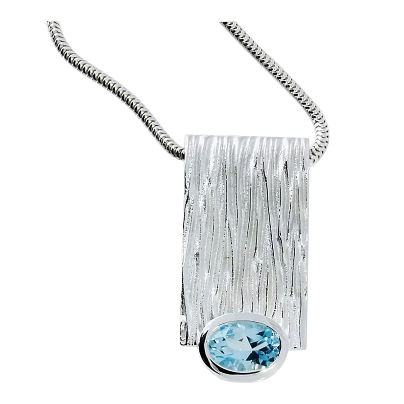 Anhänger Crease Silber Topas sky blue Schlangenkette