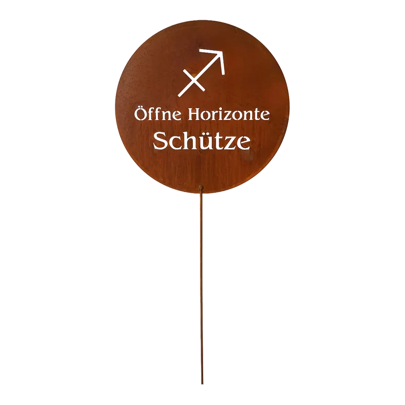 Gartenstecker Sternzeichen Schütze Edelrost Geschenk