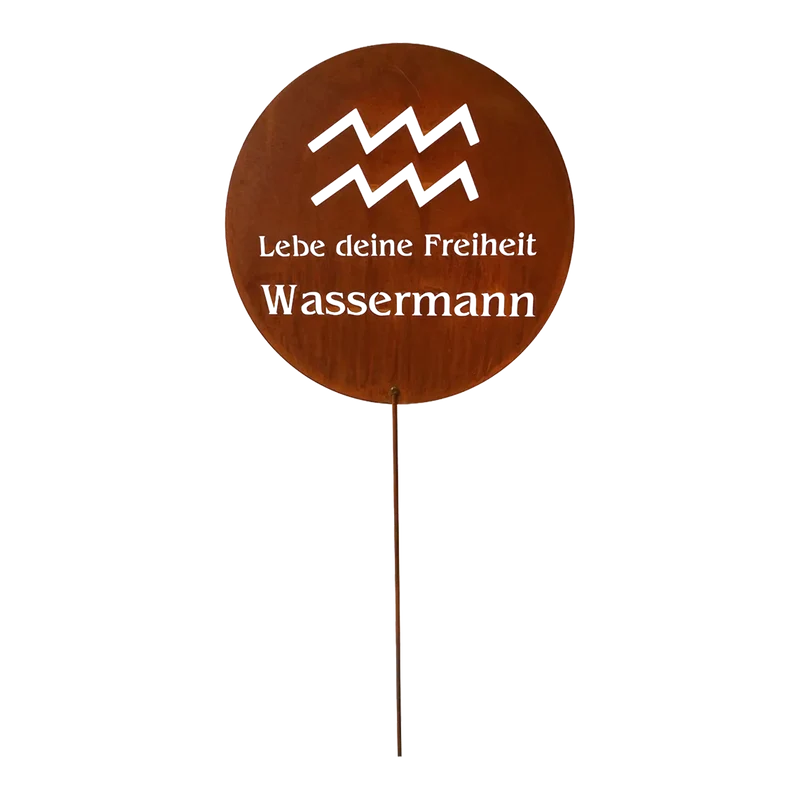 Gartenstecker Sternzeichen Wassermann Edelrost Geschenk