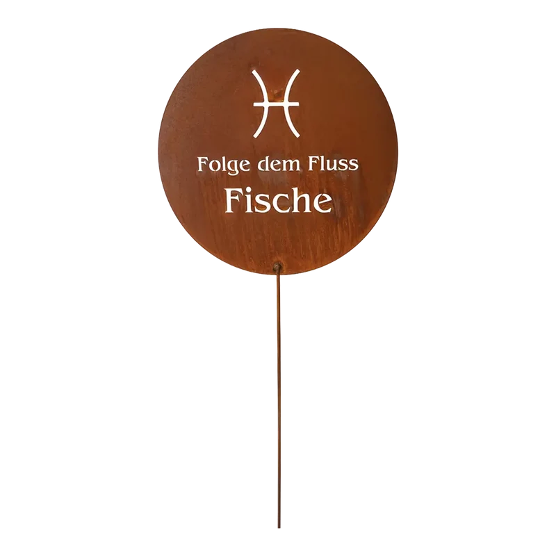 Gartenstecker Sternzeichen Fische Edelrost Geschenkidee