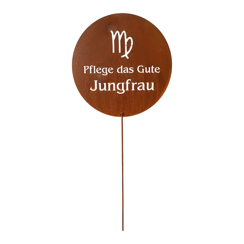 Gartenstecker Sternzeichen Jungfrau Edelrost Geschenk