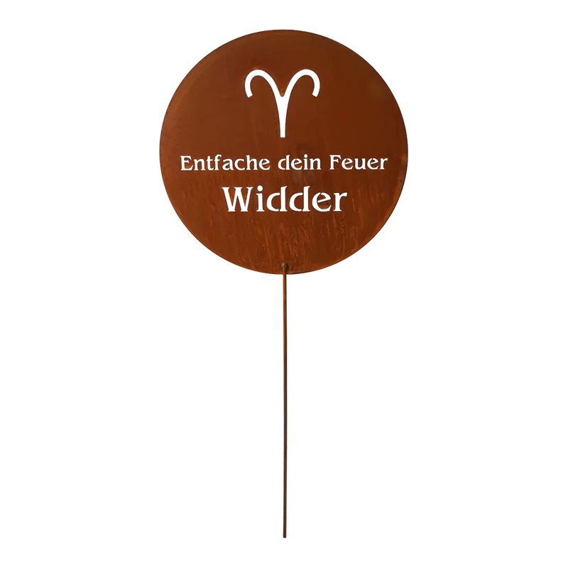 Gartenstecker Sternzeichen Widder Edelrost Geschenk