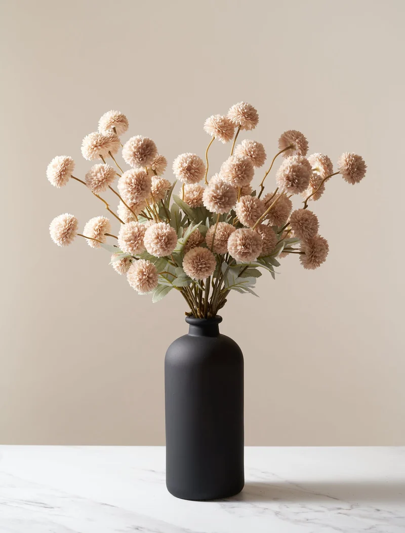 Faux Kiku Flower - Cream (10 Stems / 50 Heads)