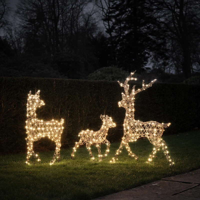 3er Set Solar-LED-Rentierfamilie L Studley