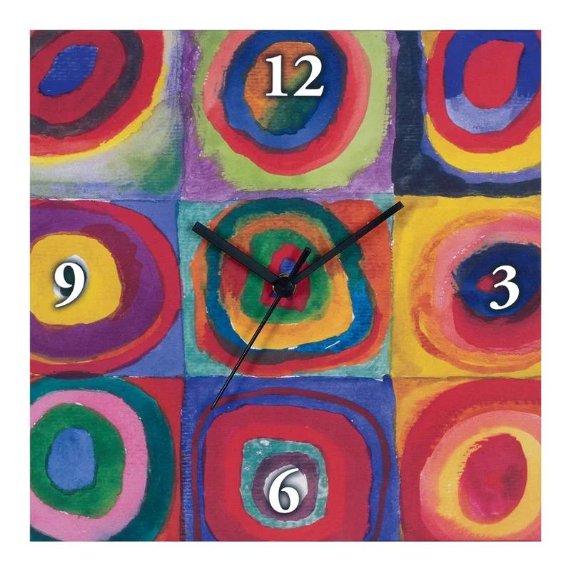 Wanduhr "Farbstudie Quadrate"