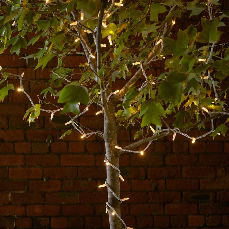 Pro Connect IP67, 200m 2000er LED Lichterkette gold warmweiß koppelbar weißes Kabel
