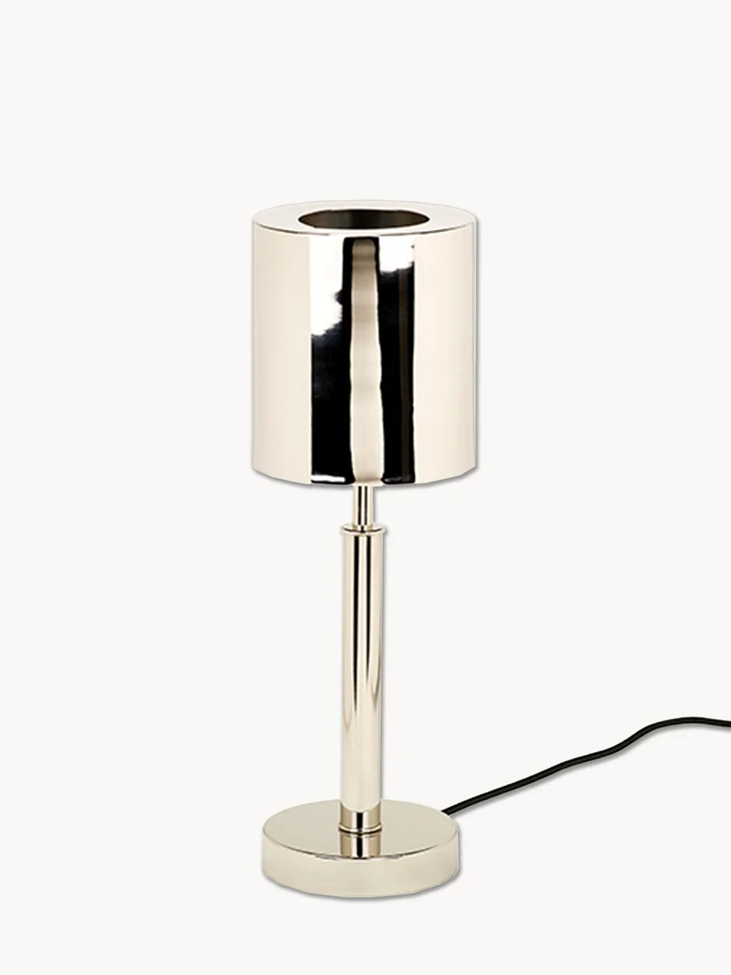 Tribeca Tischleuchte aus Edelstahl & Messing – vernickelt, 42 cm