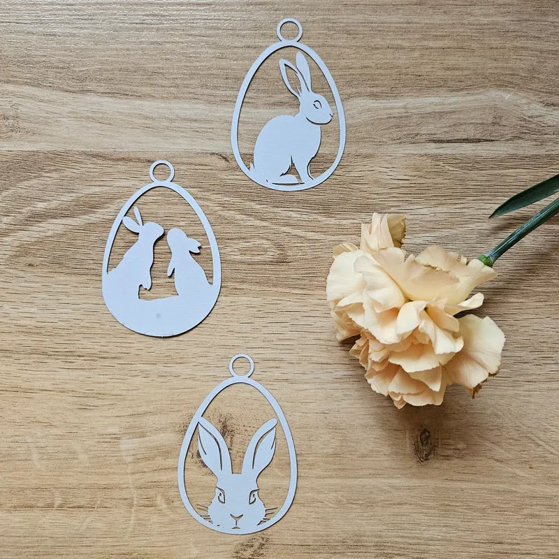 Papierschnitt Ostern blau