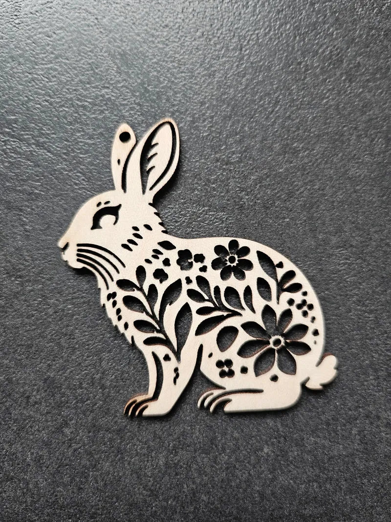 Holzanhänger Hase