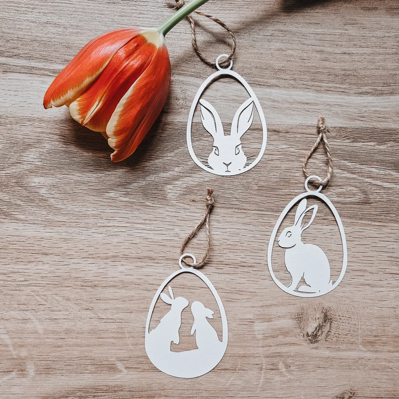 Papierschnitt Ostern weiß