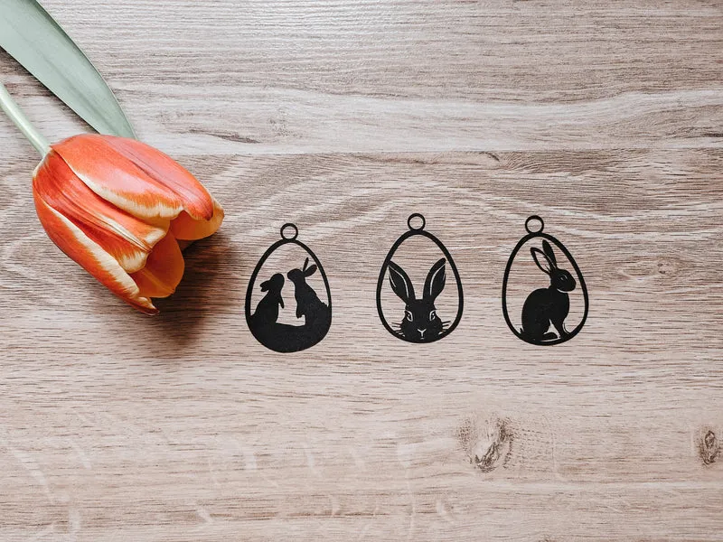 Papierschnitt Ostern schwarz