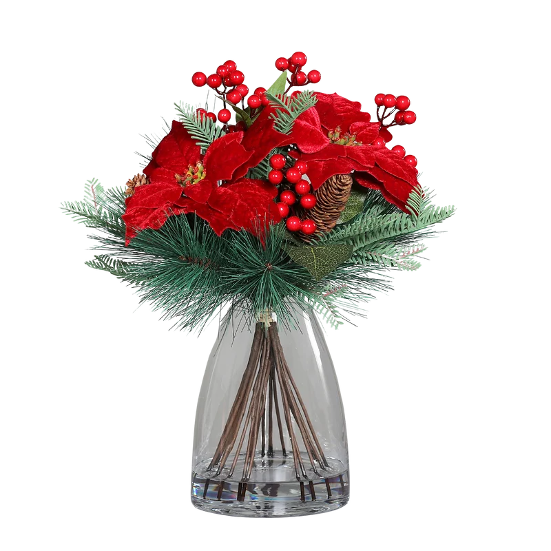 Künstliches Poinsettia-Weihnachtsarrangement - Talia | 43 cm