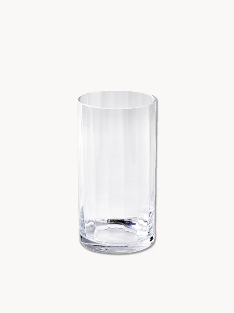 Tagliare Vase Glas klar mit Optik H 28 × Ø 15 cm