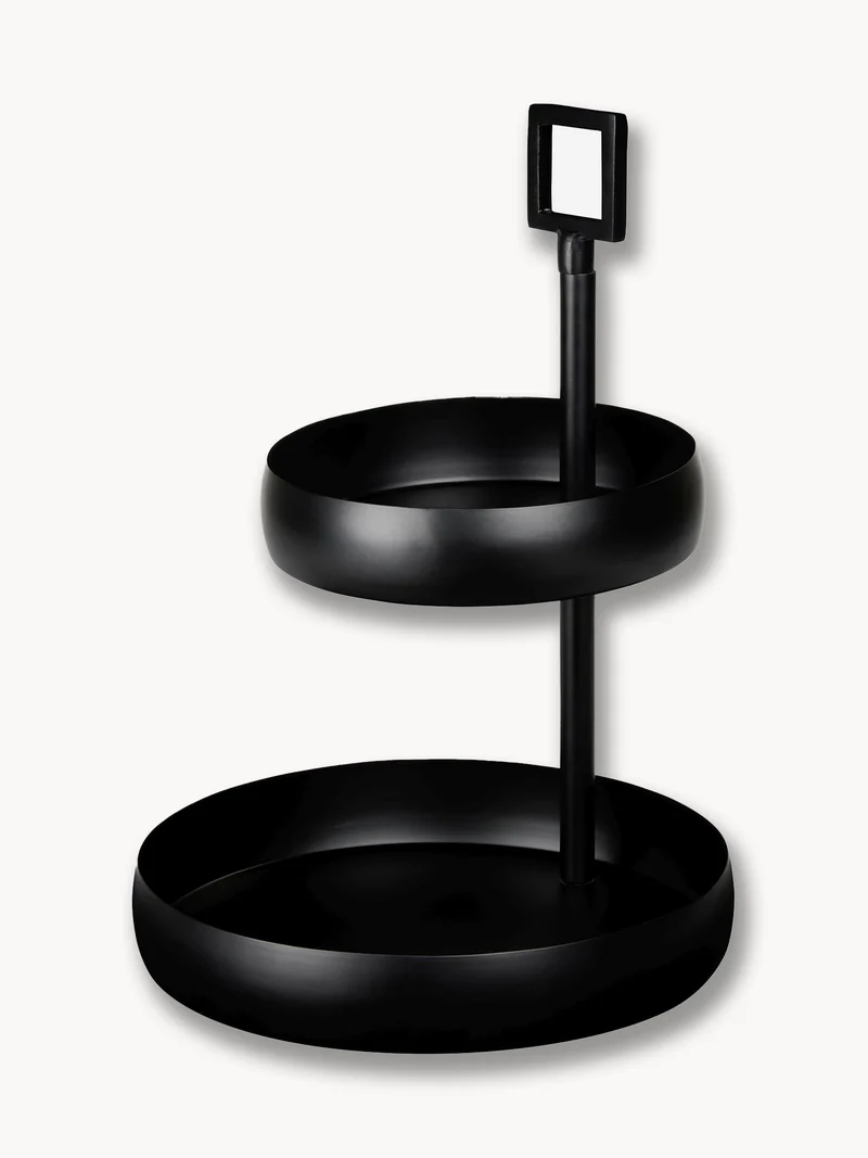 Cascata Etagere – Eisen schwarz, Ø 22 + 30 cm, H 42,5 cm