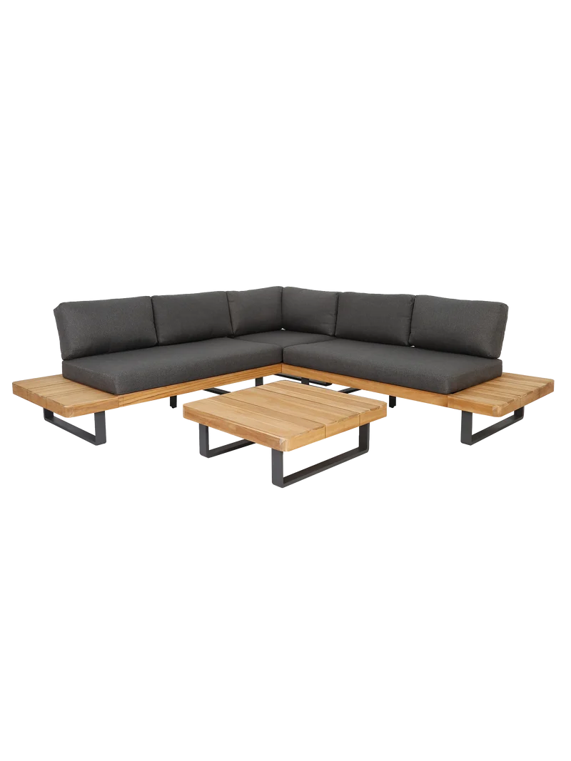 Outdoor Ecklounge Bahamas mit Tisch, Akazie - anthrazit, teak