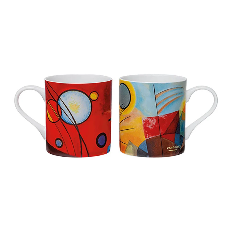 2 Becher "Schweres Rot" und "Gelb - Rot - Blau" im Set