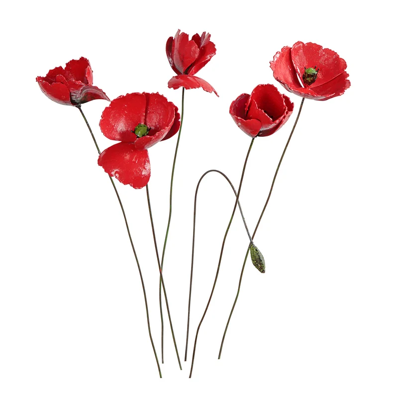 Gartenstecker-Blumenset "Roter Mohn"