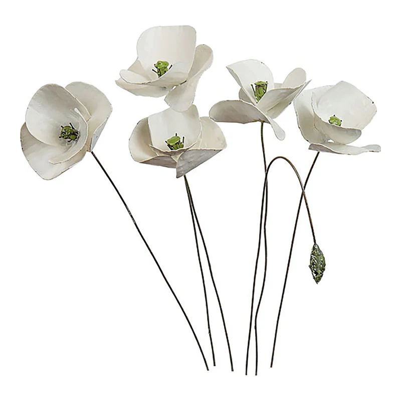 Gartenstecker-Blumenset "Weißer Mohn"