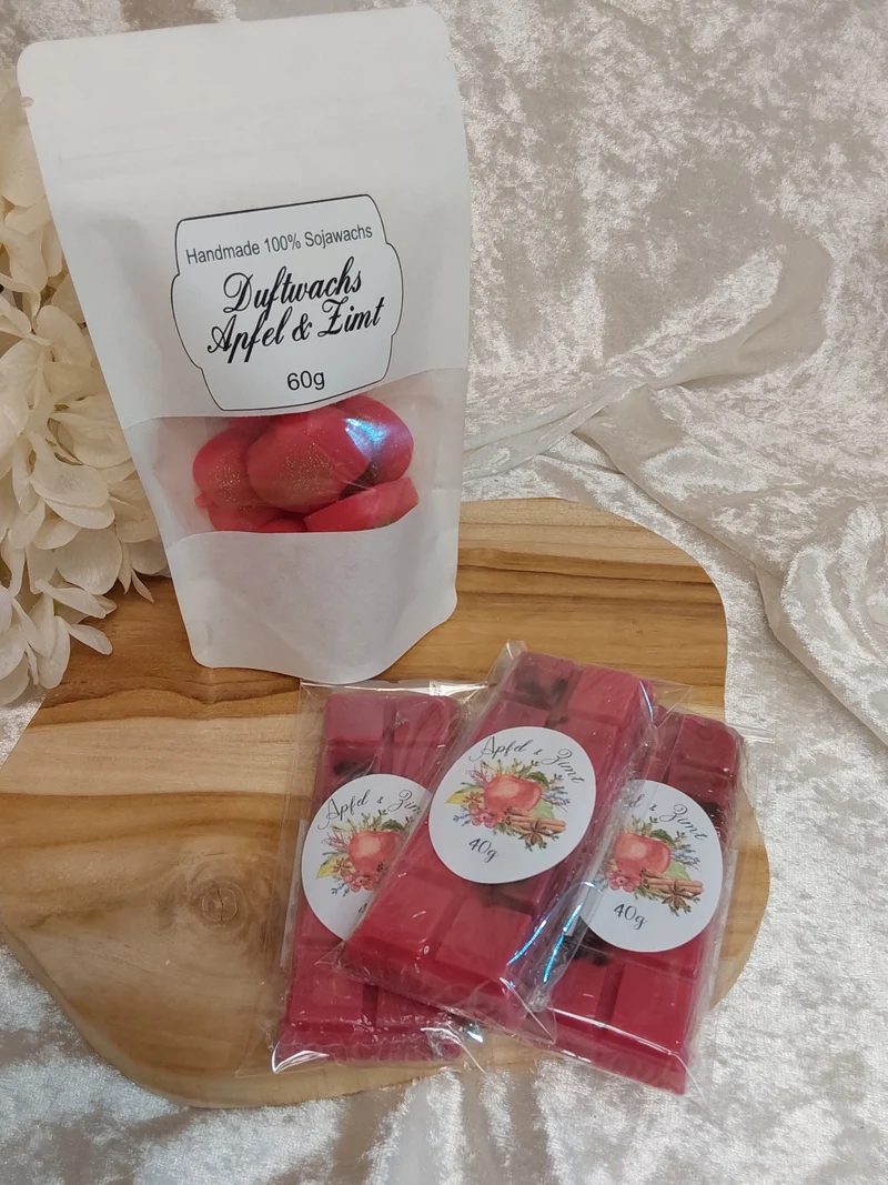 Duftmelt/Duftwachs 2 Varianten, Duft Apfel & Zimt