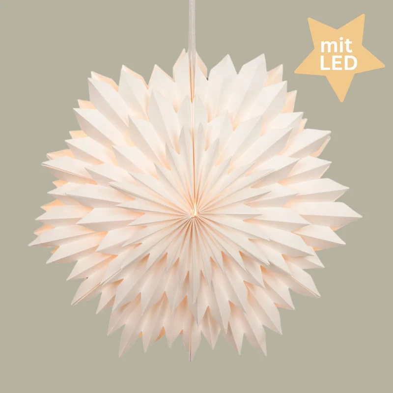 LED Papier Adventsstern 58 cm weiß