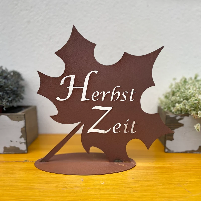 Edelrost-Deko, Blatt Herbstzeit